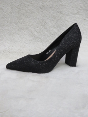 Czółenki damskie na obcasie (36-41) 566 BLACK