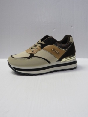 Buty sportowe damskie na płaskim (36-41) 0-121 BEIGE/BROWN
