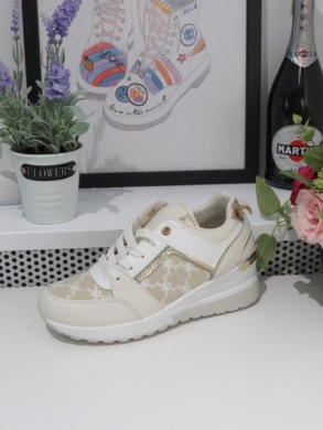 Buty sportowe damskie na płaskim (36-41) 8906 BEIGE