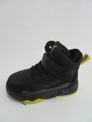 Botki chłopięce ocieplane (26-31) P680 BLACK/YELLOW