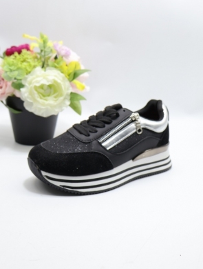 Buty sportowe damskie na płaskim (36-41) 9138 BLACK