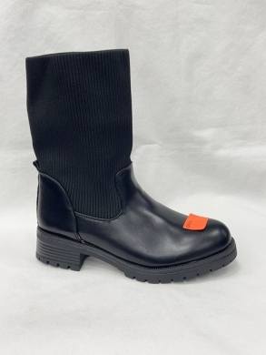 Kozaki damskie na płaskim (36-41) 566-11 BLACK
