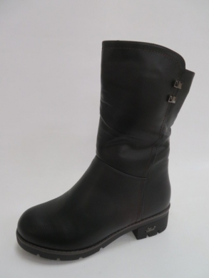 Kozaki damskie ocieplane na płaskim (36-41) 3106 BLACK
