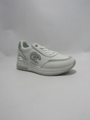 Buty sportowe damskie na koturnie (36-41) WW181 WHI/SIL
