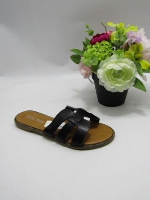 Klapki damskie na płaskim (36-41) N24-011 BLACK