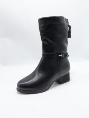 Kozaki damskie ocieplane na obcasie (36-41) D3135 BLACK