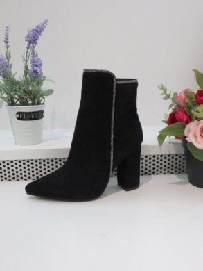 Botki damskie na obcasie (36-41) 9536A BLACK