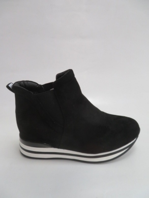 Botki damskie jesienne na koturnie (36-41) 7977-PA BLACK