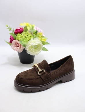 Mokasyny damskie na płaskim (36-41) 77-646 BROWN