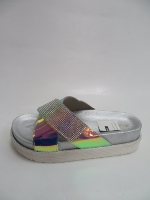 Klapki damskie na płaskim (36-41) HM01 SILVER