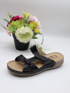 Klapki damskie na płaskim (36-41) 22697-1 BLACK
