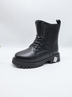 Botki damskie ocieplane na płaskim (37-42) E8203-1 BLACK