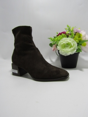 Botki damskie na obcasie (36-41) 9569A-1 BROWN