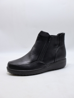 Botki damskie ocieplane na płaskim (36-42) 8140-1 BLACK