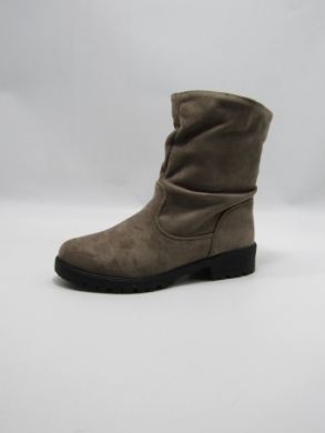 Botki damskie ocieplane na płaskim (36-41) BL24026 KHAKI/MIC