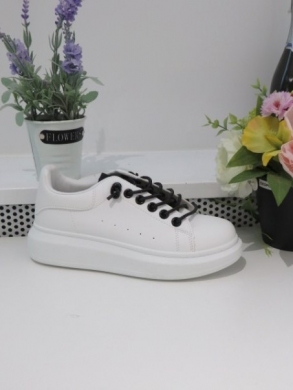 Buty sportowe damskie na płaskim (36-41) C2101 WHITE/BLACK