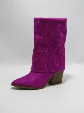 Kozaki damskie na obcasie (36-41) X8356 FUSIA
