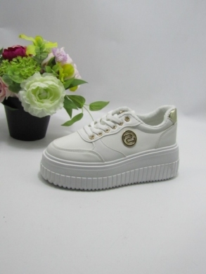 Buty sportowe damskie na płaskim (36-41) XLL-23192 WHITE