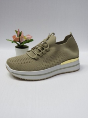 Buty sportowe damskie na koturnie (36-41) 139 KHAKI