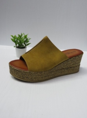 Klapki damskie na koturnie (36-41) 4014 CAMEL