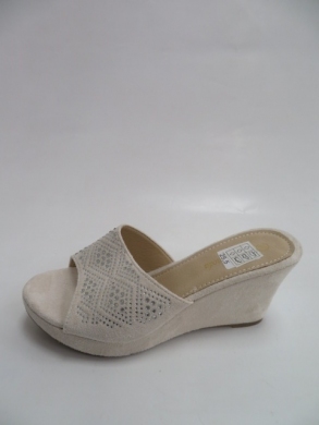 Klapki damskie na koturnie (36-41) B-02 BEIGE