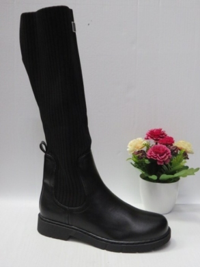 Kozaki damskie na płaskim (36-41) 0-201 BLACK