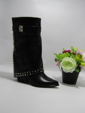 Kozaki damskie na obcasie (36-41) 9658A BLACK