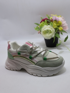 Buty sportowe damskie na płaskim (36-41) 1708 GREEN