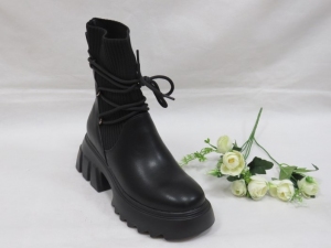 Botki damskie jesienne na koturnie (36-41) JJ33 BLACK