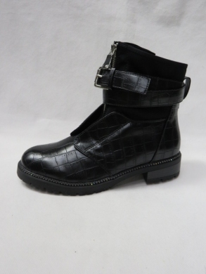 Botki damskie na płaskim (36-41) 88312 BLACK/STONE