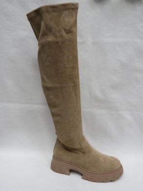 Kozaki damskie na płaskim (36-41) NS277 KHAKI