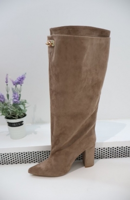 Kozaki damskie na obcasie (36-41) 2912A-1 KHAKI