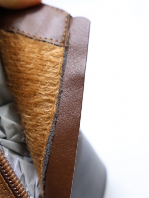 Botki damskie ocieplane na obcasie (36-41) 68171 CAMEL