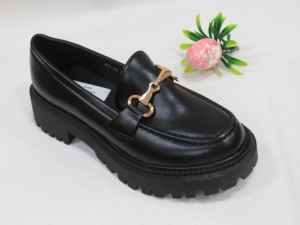 Mokasyny damskie na koturnie (36-41) HXL-01 BLACK