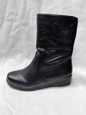 Kozaki damskie ocieplane na płaskim (37-42) 2205 BLACK