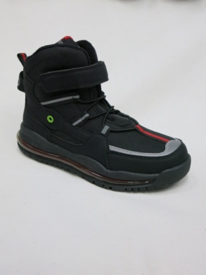 Botki chłopięce ocieplane (32-37) P806 BLACK/RED
