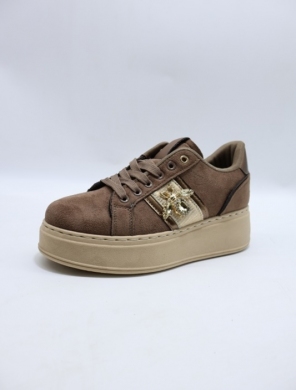 Buty sportowe damskie na płaskim (36-41) C3913 BROWN