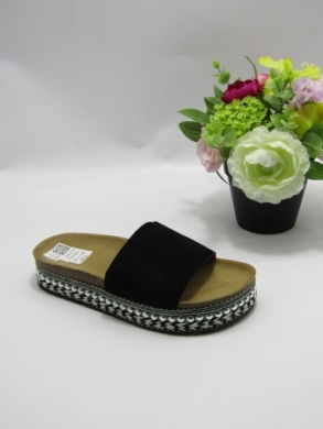 Klapki damskie na płaskim (36-41) W243 BLACK