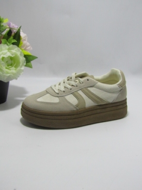 Buty sportowe damskie na płaskim (36-41) 8912 BEIGE