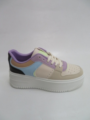 Buty sportowe damskie na płaskim (36-41) AB977 KHAKI/PURPLE
