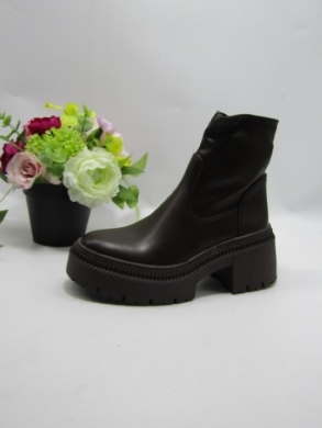 Botki damskie na obcasie (36-41) 9670A BROWN