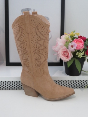 Kozaki damskie na obcasie (36-41) RQ457 KHAKI