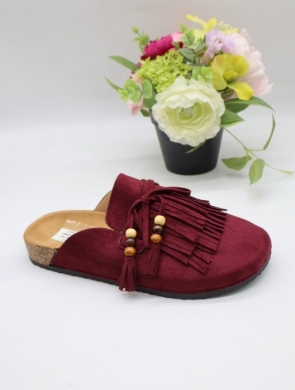 Klapki damskie na płaskim (36-41) DM561 BUR