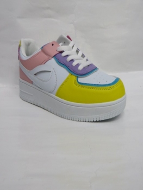 Buty sportowe damskie na płaskim (36-41) DN89-3 WH/PINK/YELLOW