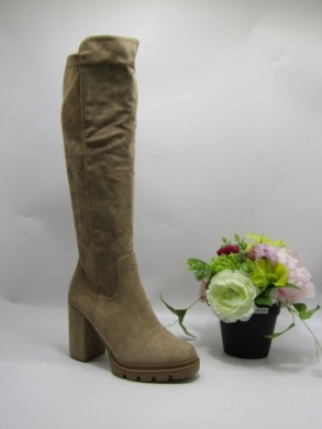 Kozaki damskie ocieplane na obcasie (36-41) 168-529 KHAKI