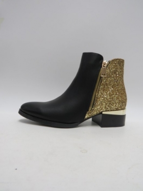 Botki damskie ocieplane na płaskim (36-41) 8910 BLACK/GOLD