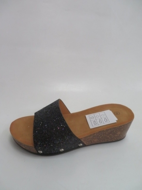 Klapki damskie na koturnie (36-41) S20066-1 BLACK