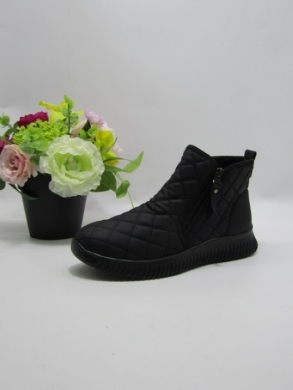 Botki damskie ocieplane na płaskim (36-42) JS-8 BLACK