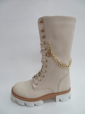 Kozaki damskie ocieplane na płaskim (36-41) NC1237 BEIGE