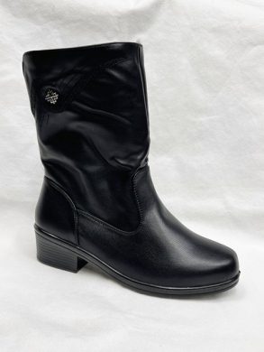 Botki damskie ocieplane na obcasie (37-42) 7170 BLACK
